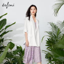(Multicommuter) Mall with the same section Ivelly 2022 new white short sleeve thin suit 1D4111141