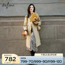 Iveli spring clothing jacket 2022 The new mid-length collection of the waist classic card with its windcoat jacket female little guy