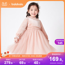 (Pre-sale) Balabala childrens clothing girl dress New Baby Childrens princess dress skirt velvet child