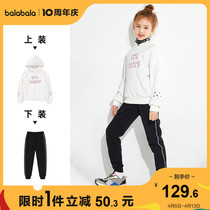 Bala Bala Children Dress Girl Autumn Dress Long Sleeve Suit Childrens Net Red Suit Foreign Air Korean Version Casual