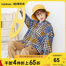 Bala Bala Children Spring New Boy Long Sleeve Shirt CUHK Boy Fashion Bangs Color Blouse Blouse Shirt Jacket Jacket