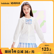 (stores shipping) Balabala childrens clothes girls shirts long sleeves 2022 new spring clothing children great children retro