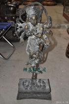 Falun King Kong pure copper three-sided Six-arm Falun King Kong standing Buddha statue ornaments 56cm