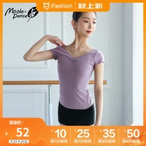 Little Jasmine dance clothing female adult basic short sleeve top shape clothing ballet practice clothing ballet practice summer slim thin