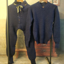 59 pilot sweater pants suit wide leg pants two-piece mens winter wool warm long sweater