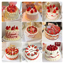 6 8 10 12 inch European creative cartoon net red strawberry fruit simulation cake model birthday mold customization