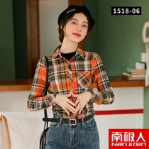 South Pole New products Young girls Young Girls Warm Underwear Plus Suede Thickened checkered Body Shirt Long Sleeve Shirt Winter Dress