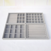 Jewelry Box Gray Flannel Trinket Box Ring Earring Stud Earring Bracelet Necklace Jewelry Display Storage Box Tray