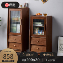 Solid wood narrow-type dining side cabinet wine cabinet integrated minimalist modern kitchen cabinet Cupboard Multifunction cabinet edge cabinet
