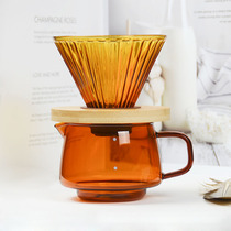 Color heat-resistant glass coffee pot Household sharing pot Filter cup Milk pot Sharing cup Drip pot Hand-brewed coffee