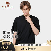 Camel outdoor quick-drying T-shirt 2021 summer new refreshing breathable round neck loose short sleeve sports coat mens tide