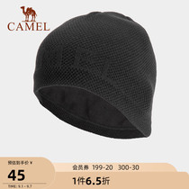 Camel outdoor sports hat cold warm big head round fleece hat men and women cold cap cap winter knitted hat