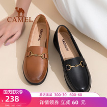 Camel womens shoes mother shoes autumn leather soft bottom loafers womens casual shoes flat Bean shoes womens shoes