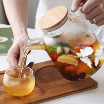 Transparent thicker glass teapot Japanese teapot teapot household living room heat-resistant afternoon tea cup set