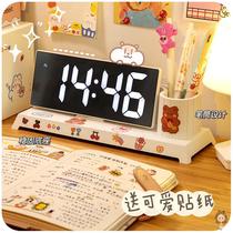 Ins pen container alarm clock special 2021 for students new wake-up artifact powerful wake-up children and girls desktop clock