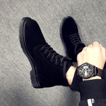 Mens shoes 2021 New Tide new Martin boots mens tide British breathable medium-help short boots mens shoes leather boots mens tide