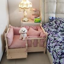 Dog kennel Teddy pet nest golden hair dog bed cat bed big and small dog nest dog bed solid wood dog bed pet supplies