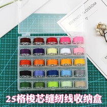 Household sewing machine accessories 25-color plastic bobbin storage box with wire winding core boxed sewing machine shuttle thread
