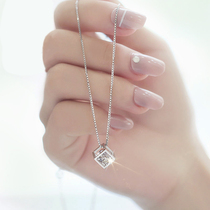 Platinum necklace pt950 18K white gold necklace Womens water wave melon seeds fashion necklace diamond pendant birthday