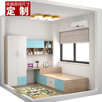 Davide small apartment multi-functional modern simple second bedroom childrens room Wardrobe desk bed full set of furniture customization