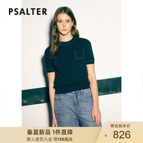 Poetry Womens Dress 2022 Summer New Minimalist Pocket Embroidered Round Collar Casual Short Sleeve Knitwear