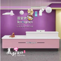 Simple shaped education and training institutions front desk Kindergarten reception desk Early education center Bar Beauty salon front desk