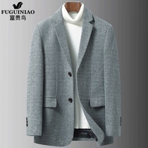 Fugui bird wool woolen suit jacket mens autumn and winter short 2021 New slim Korean casual single West mens clothing