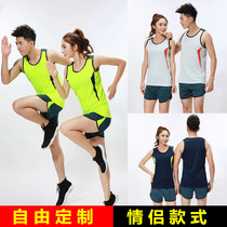 Couple style track suit suit Long-distance running marathon vest competition sportswear female student track and field running training suit