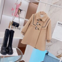 Girls Winter Coat 2021 Autumn Winter Korean Edition New Style Zhongda Tong Academy Wind Jacket Thick Medium Long Coat