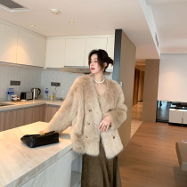 2021 Winter new fur one-piece coat womens long Tuscan lamb fur coat Young