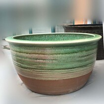 Jingdezhen bath tank fish tank short thick cylinder low large mouth cylinder rockery tank high garden flower large porcelain tank