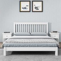 Nordic bed Double bed Master bedroom 1 8 meters high box storage simple sheets American White light luxury wind bed 1 5 meters