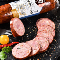Russian meat ham sausage open bag ready-to-eat pure garlic cigarette smoked grilled sausage authentic wine food net red snacks