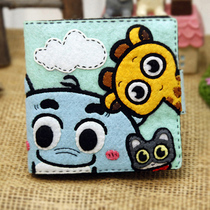 19 Handmade diy non-woven fabric material bag without cutting animal collection Short wallet wallet wallet
