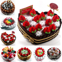 A non-woven cut handmade fabric DIY material wrapped strawberry cake non-storage box birthday gift