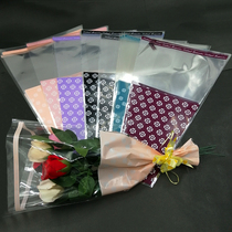 Mini Bouquet Bag Flowers Rose Wrapping Paper Multiple Branches Only Bag Simple Small Bouquet Bag Transparent Printed Bagging