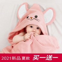 Neonatal baby baby bath towel Super Soft bath bathing bathrobe cloak towel cotton children autumn and winter absorbent cotton cap