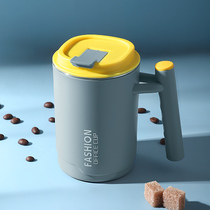 Stainless steel mug with lid with spoon household drinking cup high-value mens and womens office coffee cup tea cup