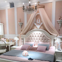 Princess bed curtain European Korean retro cute pink bedside gauze curtain Apartment furniture store decoration bedside tent mantle