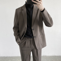 ZPZ autumn and winter Korean youth woolen cloth small suit trend handsome casual suit mens coat thick coat