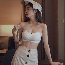 Strapless underwear womens summer thin non-slip bra bandeau chest wrap small chest gather invisible rimless bra cover