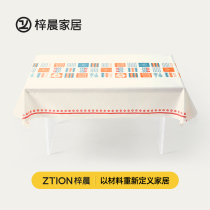 Tasteless TPU table cloth table cloth waterproof and anti-wash rectangular cloth art tea table cushion table cloth desk ins and wind students