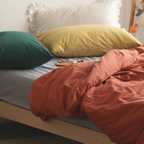 Macaron color series mill wool pure color crash minimalist with set make special size bed linen three-four-piece set