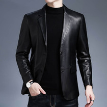 Hengyuanxiang mens leather leather sheep Haining leather suit business leisure middle-aged mens spring and autumn coat tide