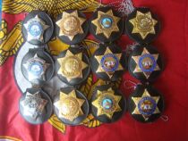 American Hexagon Star Big Badge With Big Round Clip Leather Set Los Angeles County Road San Francisco Metal Chest Chapter Pure Copper