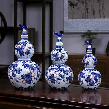 蓝白釉葫芦花瓶-蓝白釉葫芦花瓶促销价格、蓝白釉葫芦花瓶品牌- 淘宝
