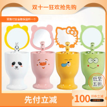 Creative expression bag small column basin color cartoon children ceramic kindergarten wash basin with faucet column