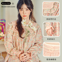 Bananagirl Pyjamas Woman 2022 New Ladys Broken Florist Home Dress Pyjamas Dress Dress Dress Code Long Sleeve Dress