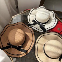 New wave edge big hat brim sun hat female sun protection big line beach travel sunshade face foldable foldable