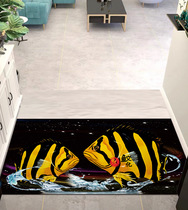 Rainbow fish carpet goby dragon fish goldfish ornamental fish entry door mat Crystal velvet printing door non-slip mat original